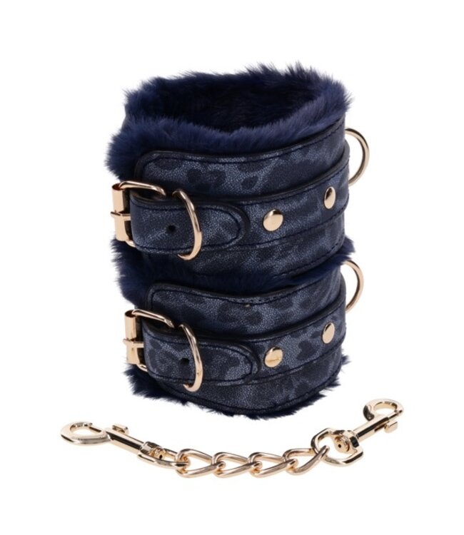 Sportsheets - Cougar Fur Handcuffs Blue