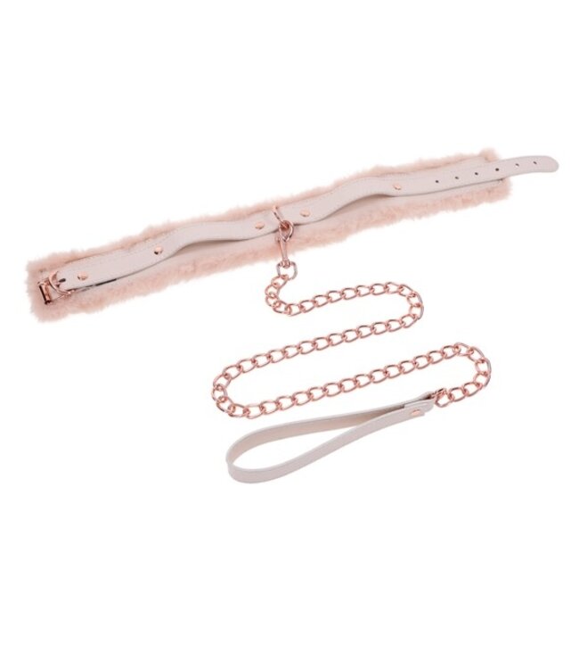 Sportsheets - S&M Peaches ‘n CreaMe Fur Collar & Leash Cream