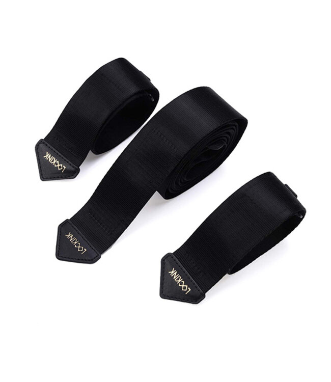 LOCKINK - BDSM Adjustable Bed Restraint Kit Black