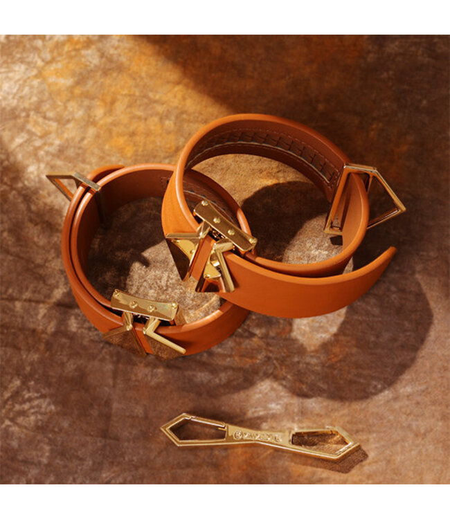 LOCKINK - Ankle and Wrist Cuffs Set - brown