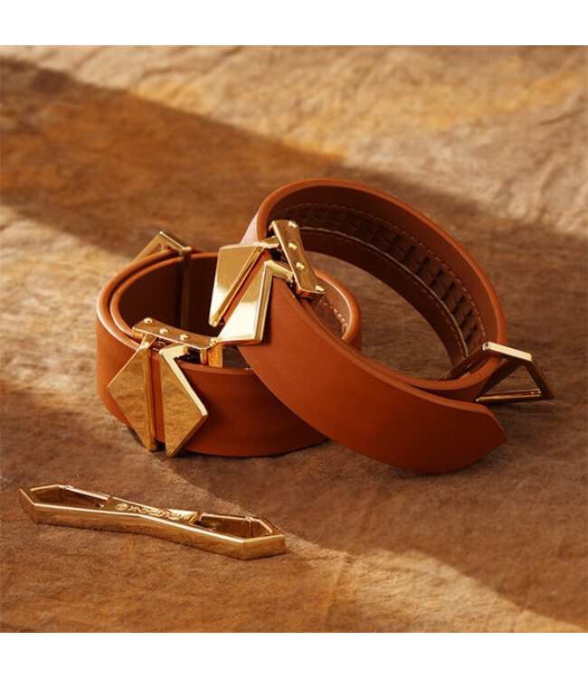 LOCKINK - Ankle and Wrist Cuffs Set - brown