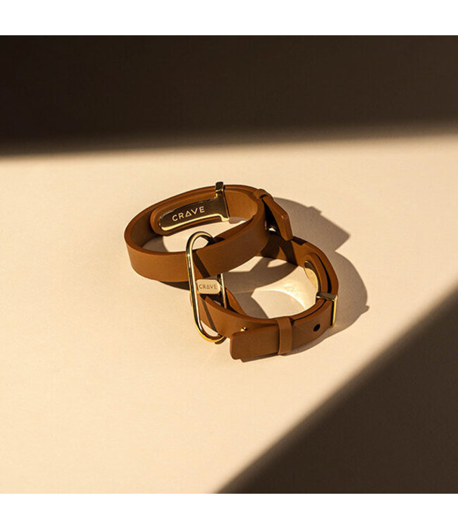 Crave - ICON Cuffs - Tan & 18kt Gold Plated