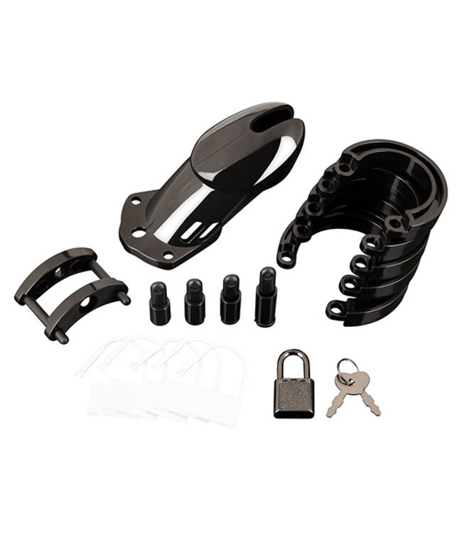 Blueline - Acrylic See-Thru Chastity Cage Black