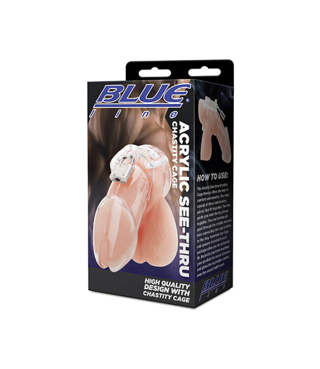 Blueline - Acrylic See-Thru Chastity Cage