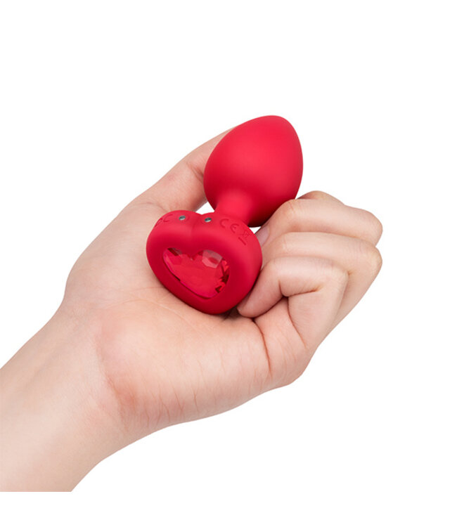 B-Vibe - Vibrerende Hartvormige Butt Plug M/L Rood