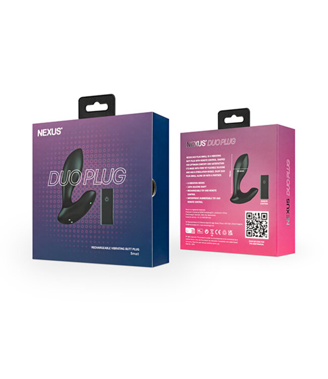 Nexus - Duo Plug Afstandbestuurbaar Beginner Butt Plug Klein Zwart