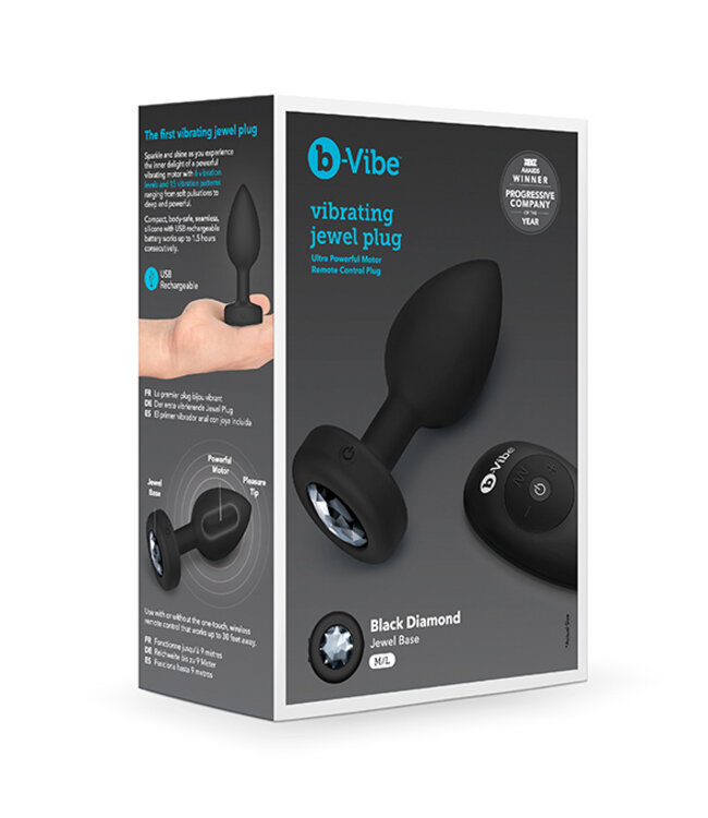 B-Vibe - Vibrerende Juwelen Plug M/L Zwart