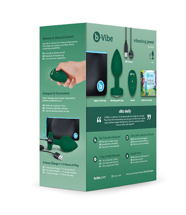 B-Vibe - Vibrerende Juwelen Plug M/L Groen