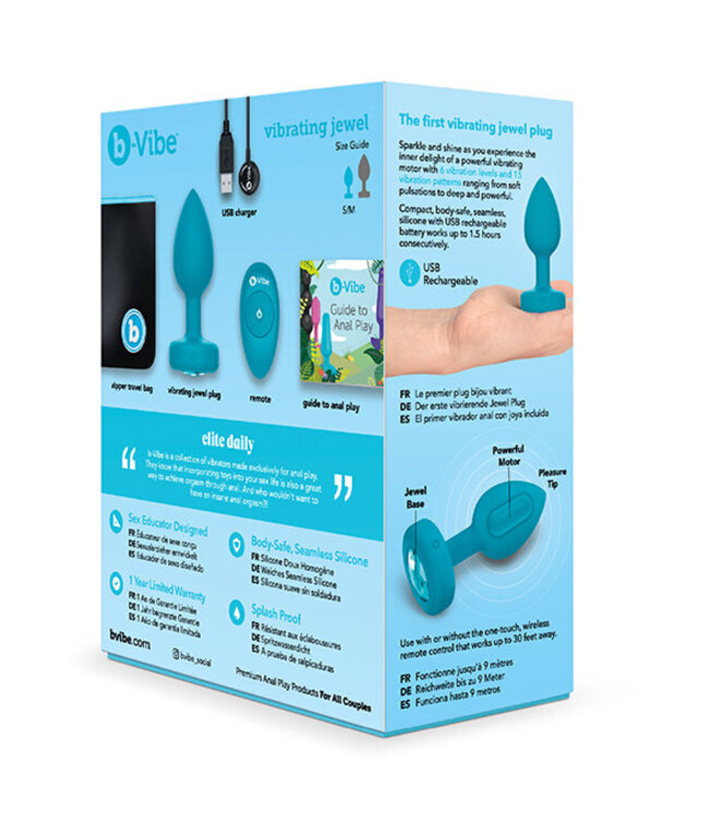 B-Vibe - Vibrerende Juwelen Plug S/M Blauw