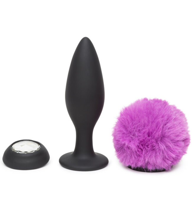 Happy Rabbit - Oplaadbare Vibrerende Butt Plug Zwart & Paars Groot