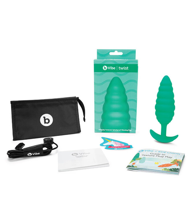 B-Vibe - Texture Plug Twist Groen