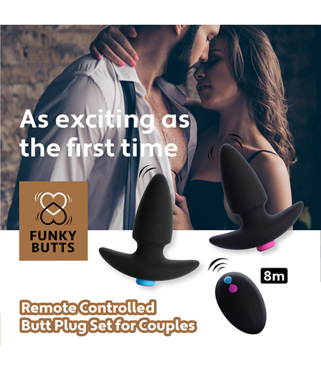 FeelzToys - FunkyButts Remote Controlled Butt Plug Set for Couples