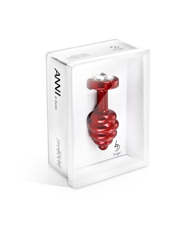 Diogol - Ano Butt Plug Geribbeld Rood 30 mm