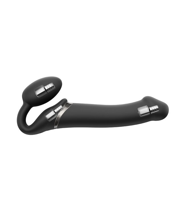 Strap-On-Me - Buigbare Strap-On Vibrator met Afstandsbediening Maat M - Zwart