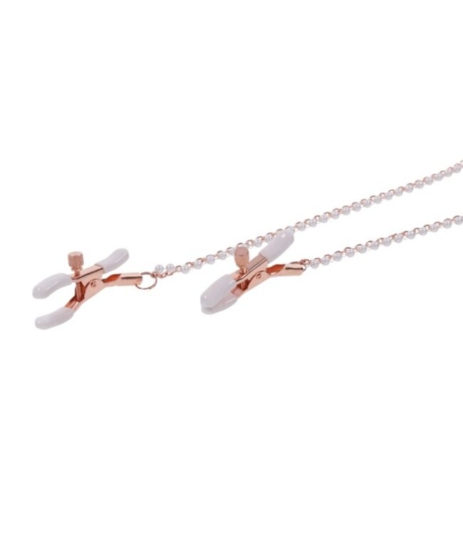 Sportsheets - S&M Peaches ‘n CreaMe Collar with Nipple Clamps Cream