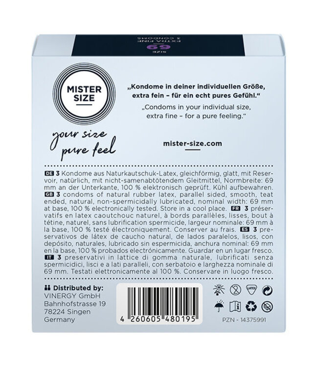 Mister Size - 69 mm Condooms 3 Stuks