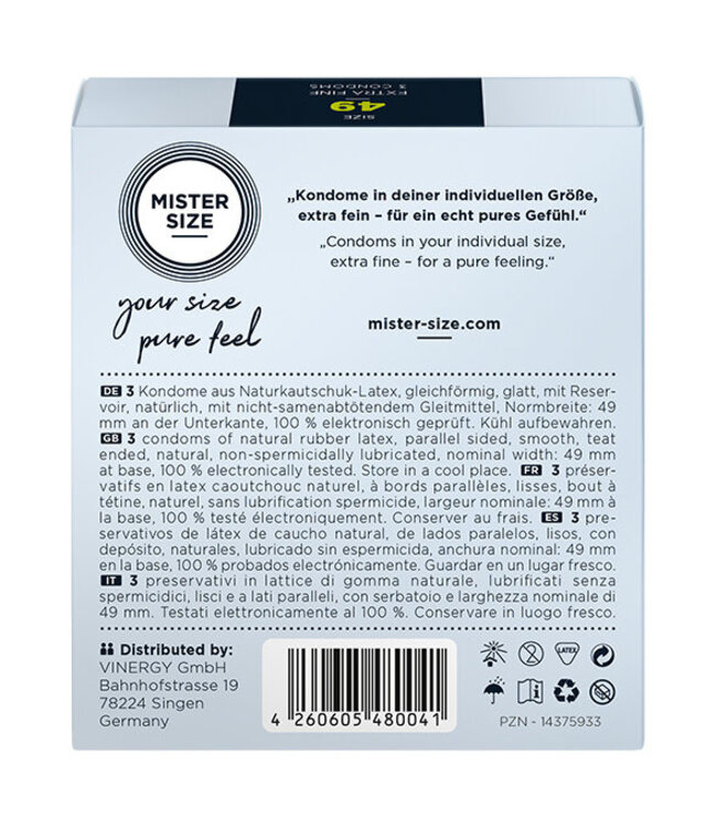 Mister Size - 49 mm Condooms 3 Stuks