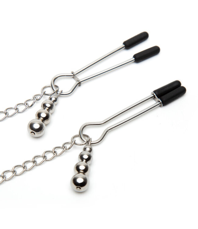 Fifty Shades of Grey - Play Nice Satijn & Kant Ketting & Tepelklemmen