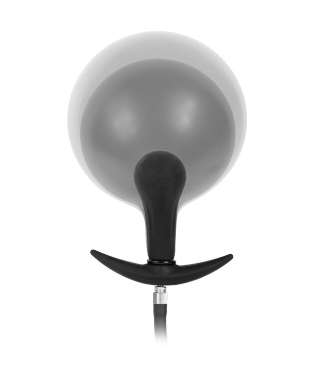 Rimba Latex Play - Opblaasbare Anaalplug met Pomp - Zwart