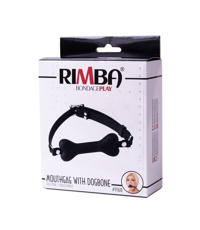 Rimba Latex Play - Mondknevel met hondenbot - Zwart