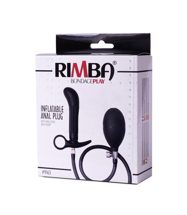 Rimba Latex Play - Opblaasbare anaalplug met pomp - Zwart