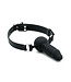 Rimba Rimba Latex Play - Mondknevel met Penis (Ø 40 mm) - Zwart & Zilver