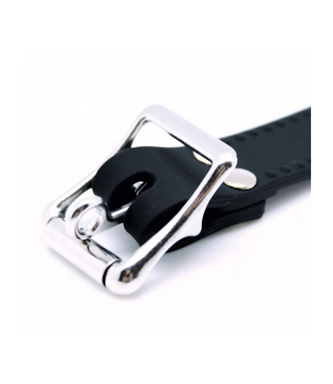 Rimba Latex Play - Mondknevel met Penis (Ø 40 mm) - Zwart & Zilver