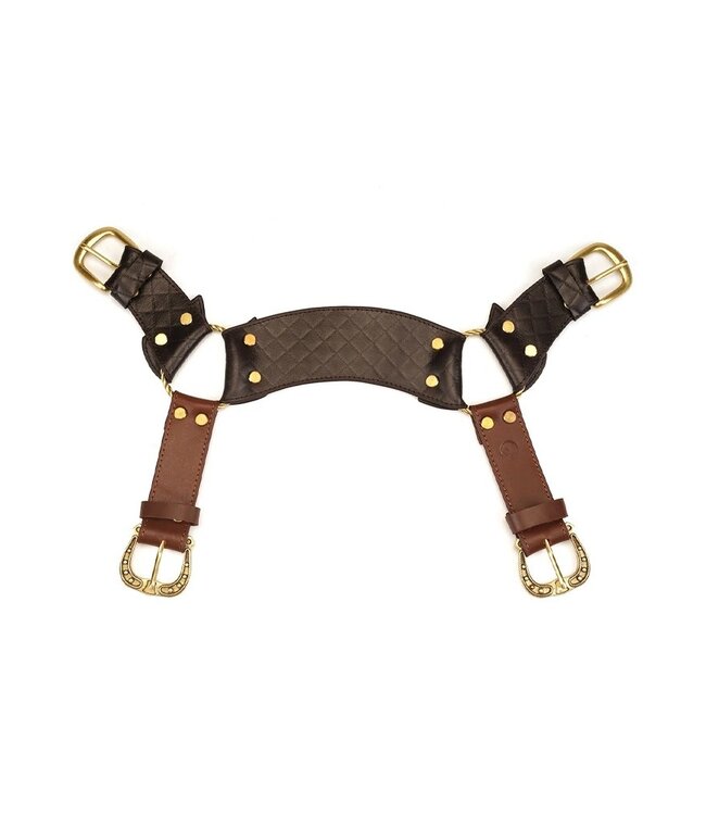 Liebe Seele - Leren Borstharnas - Zwart, Bruin & Goud