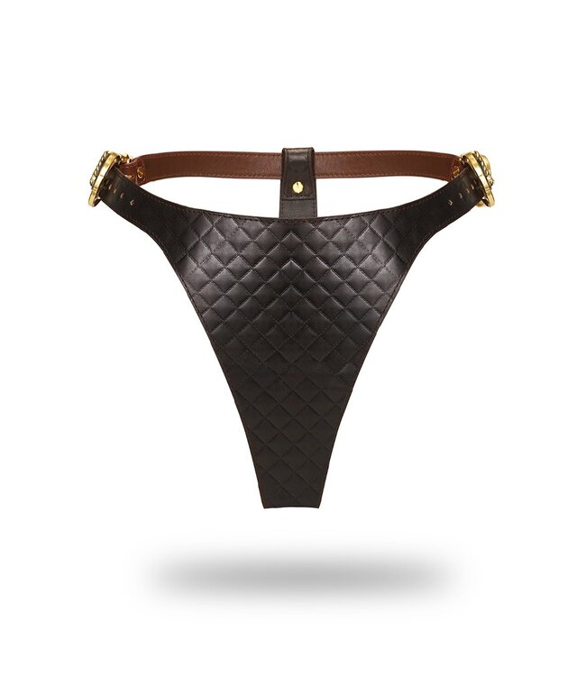 Liebe Seele - Leren String - Zwart, Bruin & Goud