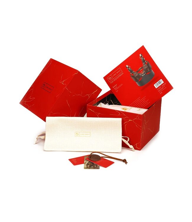 Liebe Seele - Leren Bustier - Zwart, Bruin & Goud