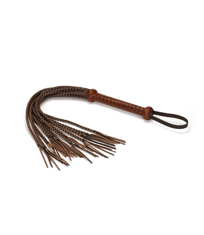 Liebe Seele - Leren Zweep met Strengen - Zwart & Bruin