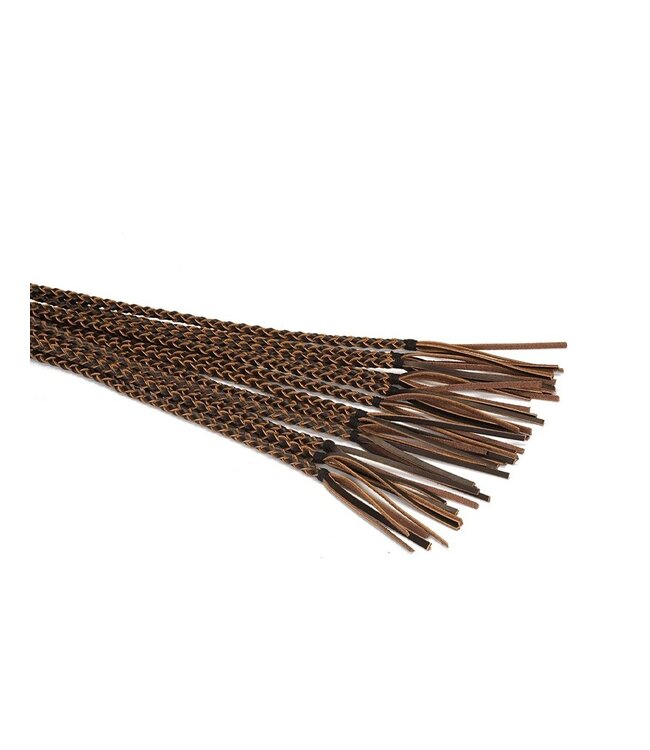 Liebe Seele - Leren Zweep met Strengen - Zwart & Bruin