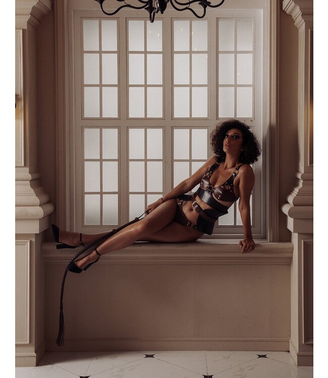 Liebe Seele - Leren Zweep - Zwart & Bruin