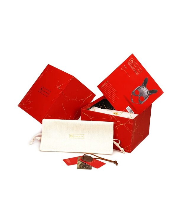 Liebe Seele - Leren Masker met Oren - Zwart, Bruin & Goud