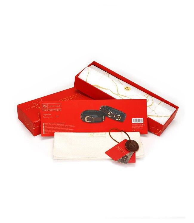 Liebe Seele - Leren Dijbeenboeien - Zwart, Bruin & Goud