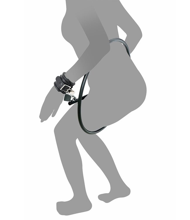 Rimba Restraint Ring met leren boeien en hangslot