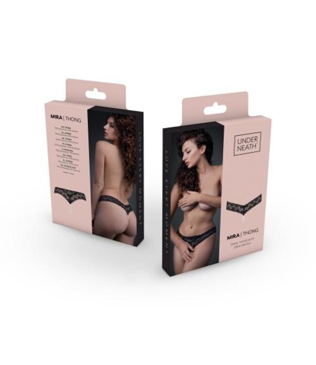 Underneath - Mira String Met Open Kruisje En Parelketting