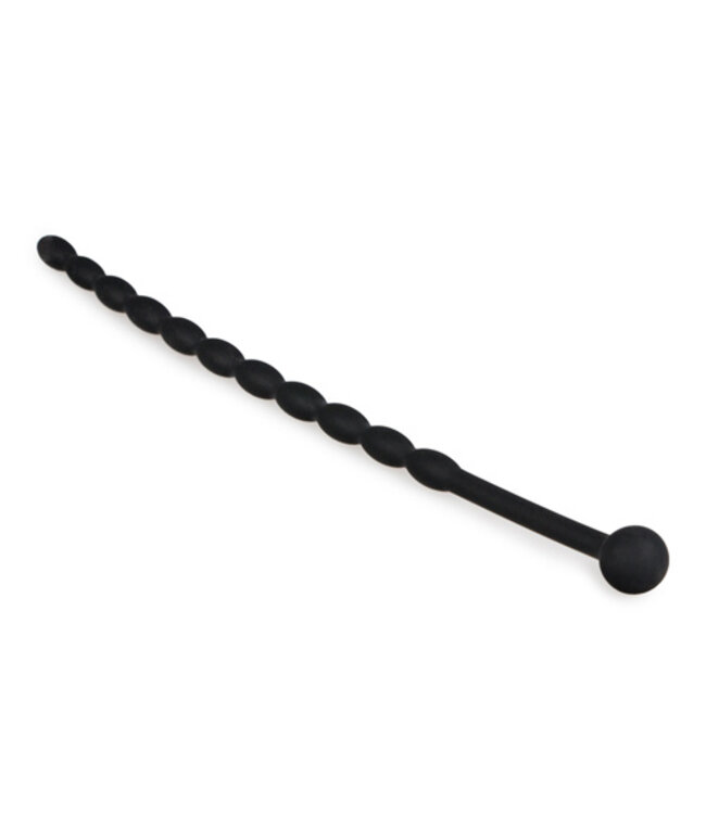 Geribbelde Siliconen Dilator - Zwart