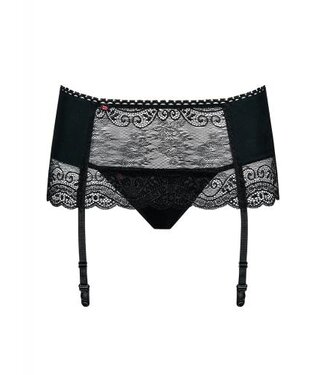 obsessive Miamor Jarretel Gordel Met String - Zwart