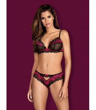 obsessive Tulia 2-Delige BH Set - Zwart/Roze