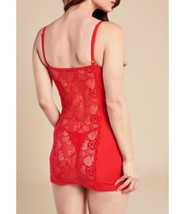 Heartina Negligé Met String - Rood