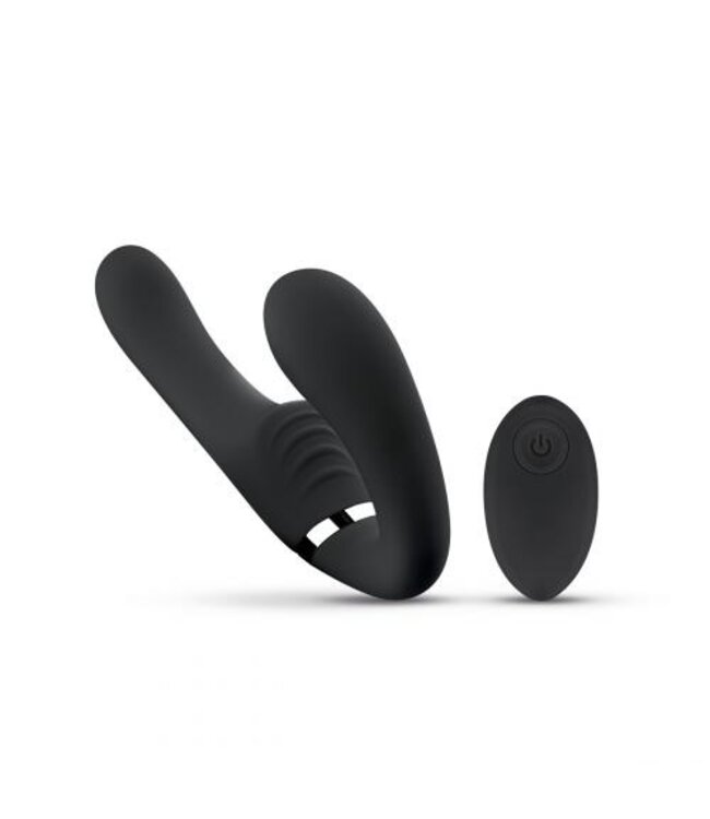 No-Parts - Avery Strapless Strapon Vibrerende Dildo 22 cm - Zwart