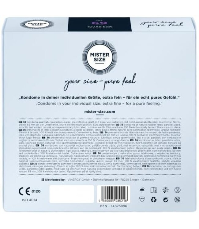 MISTER.SIZE 69 mm Condooms 36 stuks