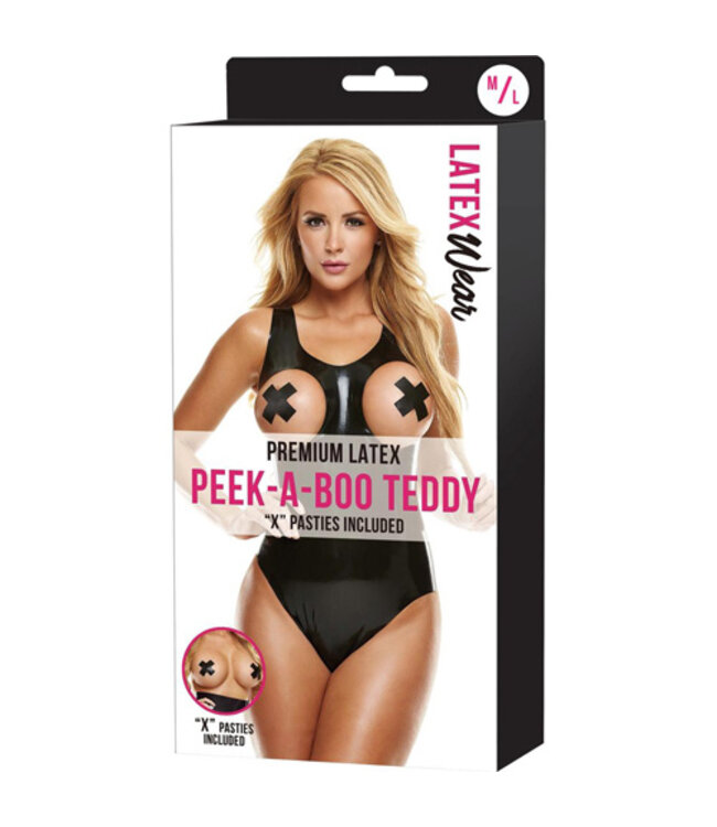 Latex Body Met Open Cups - Zwart