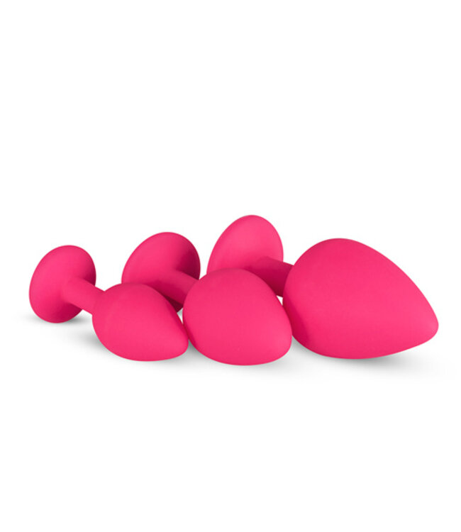 Siliconen Buttplug Met Diamant - Roze