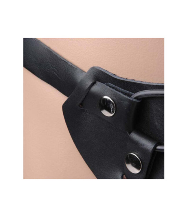 2-Strap Lederen Strap-On Harnas