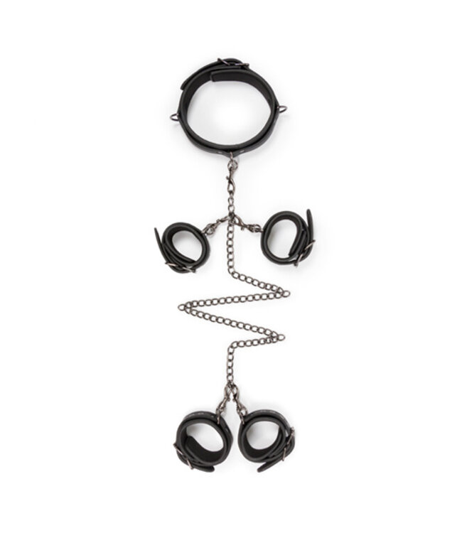 Fetish set met halsband, enkelboeien en handboeien