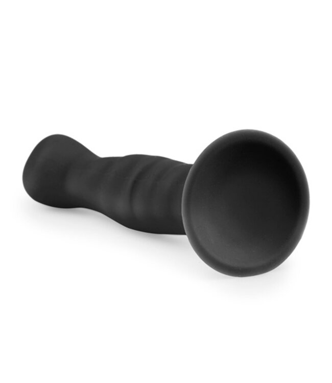 Siliconen dildo met zuignap - zwart