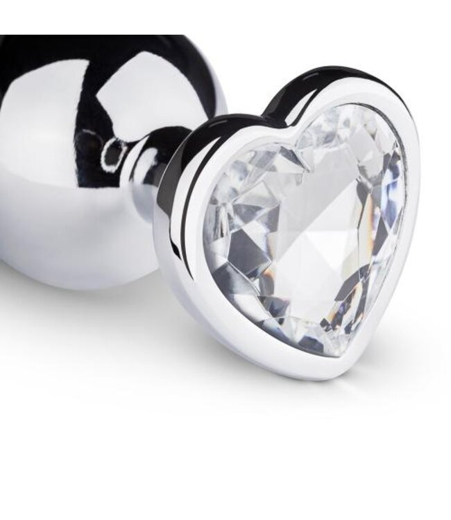 Metalen buttplug met hartje - zilverkleurig