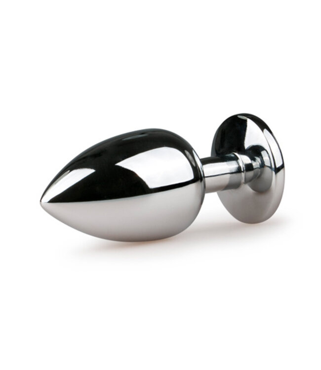 Metalen buttplug met roze steen